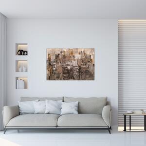 Obraz - Abstrakcia v hnedých tónoch (90x60 cm)