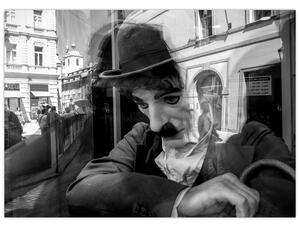 Obraz - Charles Chaplin v Prahe (70x50 cm)