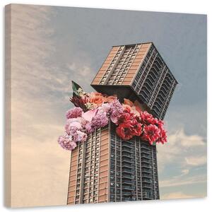 Obraz na plátne Kvety v mrakodrape - Zehem Chong Rozmery: 30 x 30 cm