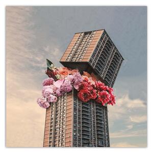 Obraz na plátne Kvety v mrakodrape - Zehem Chong Rozmery: 30 x 30 cm