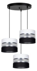 Luster na lanku CORAL 3xE27/60W/230V čierna/biela/chróm pr. 45 cm