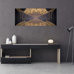 Obraz - Zlatá mandala s šípmi (120x50 cm)