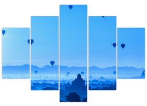 Obraz - Balóny nad krajinou (150x105 cm)