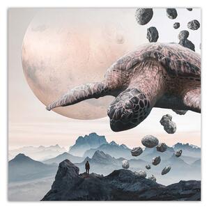 Obraz na plátne Želva letiaca nad horami - Zehem Chong Rozmery: 30 x 30 cm