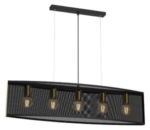 Luster na lanku KAGA 5xE27/60W/230V čierna/zlatá