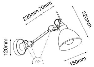 Shilo 4481 - Nástenná lampička DAISEN 1xE27/15W/230V čierna