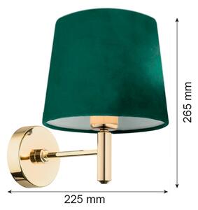 Argon 8105 - Nástenná lampa PONTE 1xE27/15W/230V zelená/mosadz