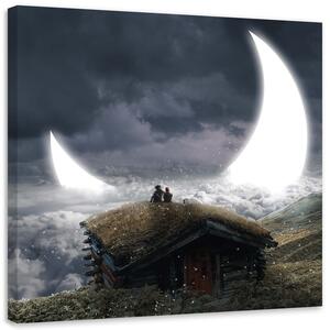 Obraz na plátne Pohľad na Mesiac - Zehem Chong Rozmery: 30 x 30 cm