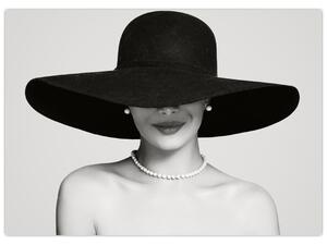 Obraz - Žena s klobúkom (70x50 cm)