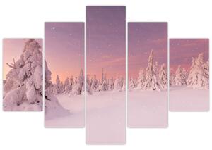 Obraz - Stromy pod snehovou prikrývkou (150x105 cm)