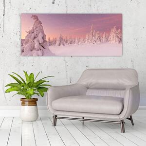 Obraz - Stromy pod snehovou prikrývkou (120x50 cm)