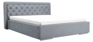 Čalúnená manželská posteľ DANIELLE | sivá 160 x 200 cm Typ: Drevený rošt