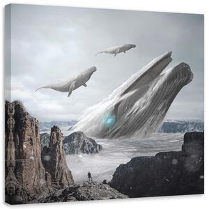 Obraz na plátne Lietajúce veľryby - Zehem Chong Rozmery: 30 x 30 cm