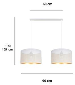 Luster na lanku ALDO 2xE27/60W/230V biela