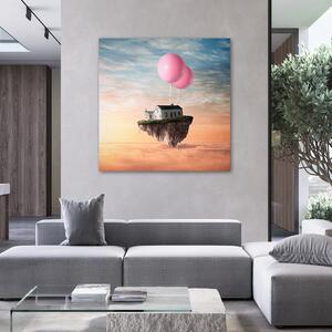 Obraz na plátne Domček na balóne - Zehem Chong Rozmery: 30 x 30 cm