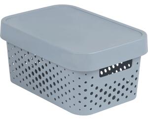 Curver Úložný box INFINITY 4,5l s vekom šedý dierovaný
