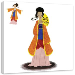 Obraz na plátne Žltá gejša - Daniela Herrera Rozmery: 30 x 30 cm