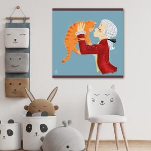 Obraz na plátne Muž s červenou mačkou - Daniela Herrera Rozmery: 30 x 30 cm
