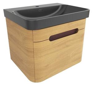 Kúpeľňová skrinka s umývadlom SAT Fusion 57,5x43x45 cm dub medový mat SATFUSION60DMBKM