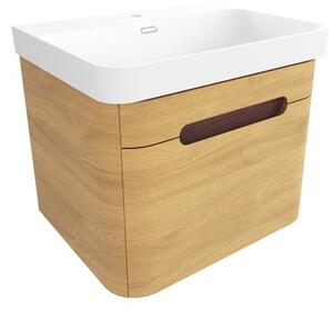 Kúpeľňová skrinka s umývadlom SAT Fusion 57,5x43x45 cm dub medový mat SATFUSION60DMMW