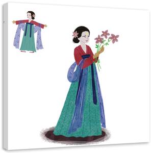 Obraz na plátne Tancujúca gejša - Daniela Herrera Rozmery: 30 x 30 cm