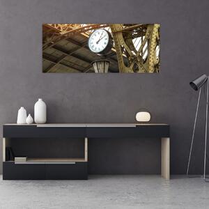 Obraz - Nádražné hodiny (120x50 cm)