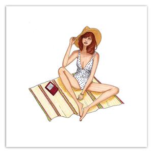 Obraz na plátne Relaxácia na pláži - Gisele Oliveira Fraga Baretta Rozmery: 30 x 30 cm