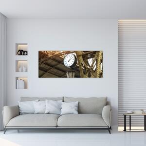 Obraz - Nádražné hodiny (120x50 cm)