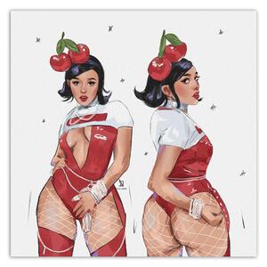Obraz na plátne Lady cherry - Vivian Lihonde Rozmery: 30 x 30 cm