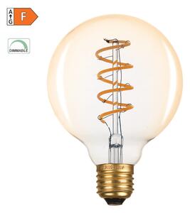 Diolamp LED Spiral Filament žiarovka Globe G95 Amber 4W/230V/E27/1800K/270Lm/360°/Dim