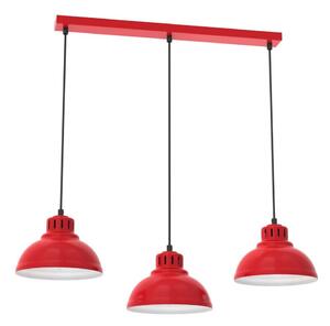 Luster na lanku SVEN 3xE27/15W/230V červená