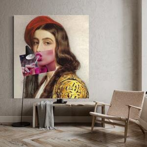 Obraz na plátne Tvár ženy na lízanke - Bekir Ceylan Rozmery: 30 x 30 cm