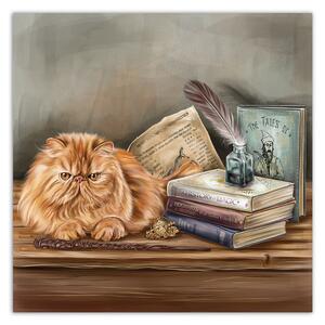 Obraz na plátne Mačka relaxuje v štúdiu - Svetlana Gracheva Rozmery: 30 x 30 cm
