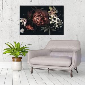Obraz - Temné kvety (90x60 cm)