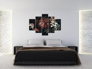 Obraz - Temné kvety (150x105 cm)