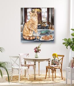 Obraz na plátne Mačka na večeri - Svetlana Gracheva Rozmery: 30 x 30 cm