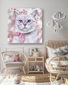 Obraz na plátne Mačka a ružové okuliare - Svetlana Gracheva Rozmery: 30 x 30 cm