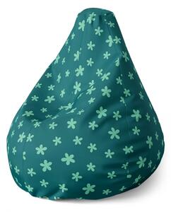 Sablio Sedací vak Pear Zelené Hviezdy - 140 x 100 x 25 cm