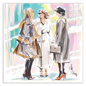 Obraz na plátne Ženy Walk Paris Priateľstvo - Irina Sadykova Rozmery: 30 x 30 cm