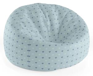 Sablio Sedací vak Cocoon Srdce na modrej - 75 x 45 x 35 cm