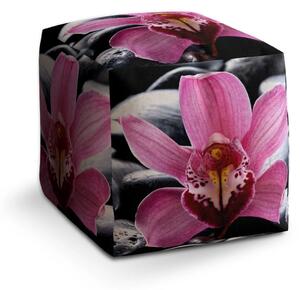 Sablio Taburet Ružová orchidea - 40x40x40 cm