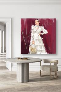 Obraz na plátne Šaty Móda Ženy Ružová - Irina Sadykova Rozmery: 30 x 30 cm