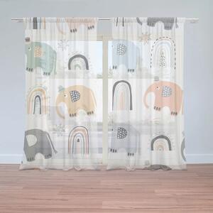 Sablio Záclony Animovaní Slony: 2ks 150x250cm