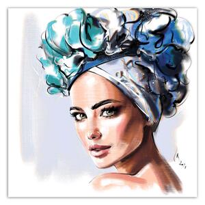 Obraz na plátne Portrét krásnej ženy Modré oči - Irina Sadykova Rozmery: 30 x 30 cm