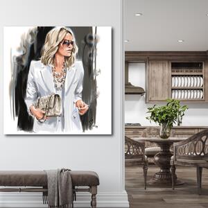 Obraz na plátne Blondínka Biela móda - Irina Sadykova Rozmery: 30 x 30 cm