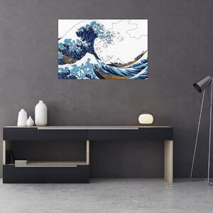 Obraz - Japonská kresba, vlny (90x60 cm)