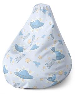 Sablio Sedací vak Pear Lietajúce taniere a rakety - 70 x 95 x 15 cm
