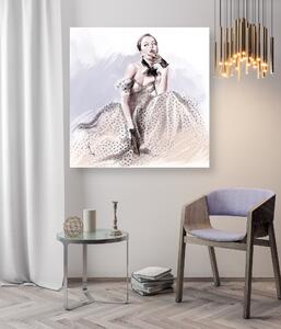 Obraz na plátne Paríž Móda Žena Šaty Elegancia - Irina Sadykova Rozmery: 30 x 30 cm