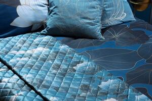 Tyrkysové posteľné obliečky LOTOS2 s potlačou 220x200 cm, 70x80 cm/x2