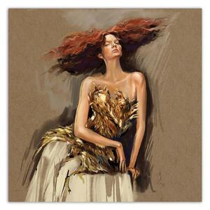 Obraz na plátne Módny model Červenovlasá žena - Irina Sadykova Rozmery: 30 x 30 cm